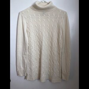 Talbots creamy white cable knit sweater